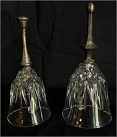 Pair of Silver-Plated & Glass Bells