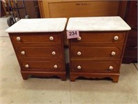 2 MARBLE TOP NIGHT STANDS