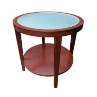 21" Round glass top end table