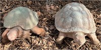 D - LOT OF 2 GARDEN TURTLES