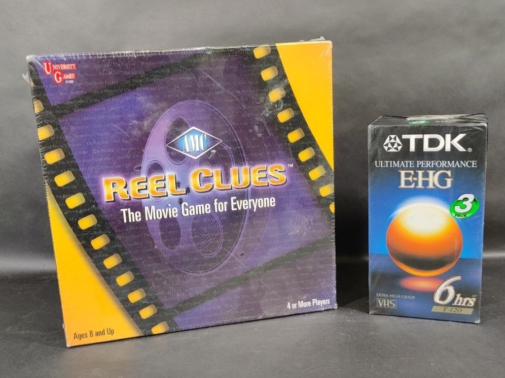 Reel Clues the Movie Game & TDK E-HG 3 Pack VHS