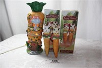 Easter Figurines & Lighted Carrot House