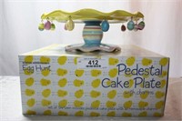 Egg Hunt Pedestal Cake Plate w/ Charms