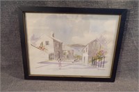 Vintage Albert Birdsey Watercolor - Framed