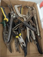 TRAY OF PLIERS, MISC