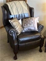 Leather Arm Chair Manual Recliner with Decorative