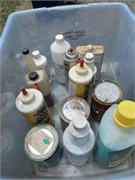 TOTE OF PAINT, STAIN, LACQUER, CLEANING