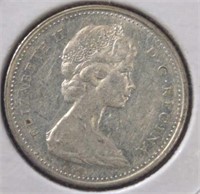 Silver 1965 Canadian dime