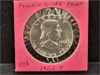 1962-P SILVER PROOF FRANKLIN HALF DOLLAR
