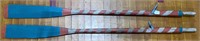 PAIR OF 5' 6" STRIPED PAINTED OARS