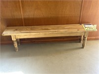 Narrow rustic bench approximately 6’ x 18”