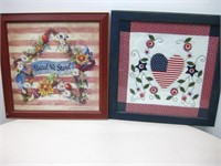 Pair 17.5"x 17.5" Framed American Home Decor