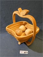 Wood Cut-Out Apple Basket