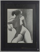 MICHAEL PATTERSON NUDE WOMAN DRAWING SIGNED