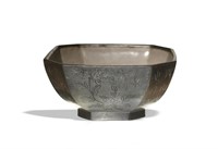Chinese Zisha Bowl Encased in Pewter, Republic