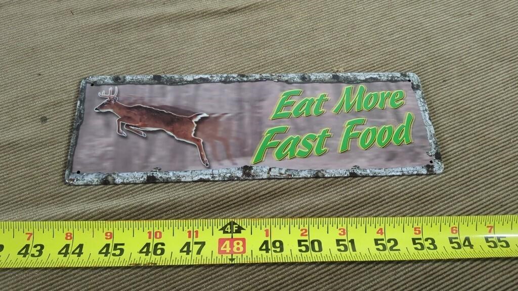 EAT MORE FAST FOOD METAL SIGN