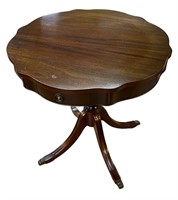 ROUND END/OCCASIONAL TABLE - DARK WOOD