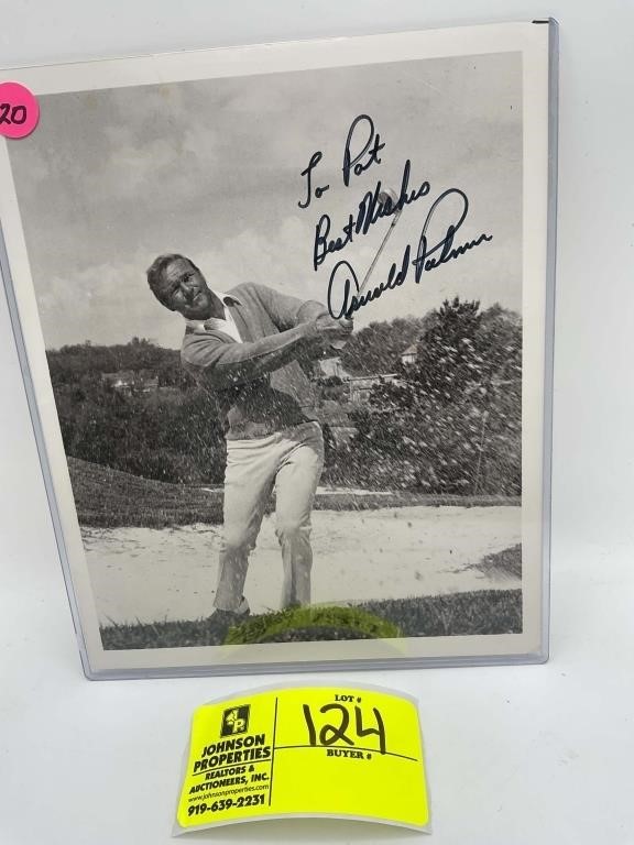 ARNOLD PALMER SAND SHOT PICTURE AUTOGRAPHED