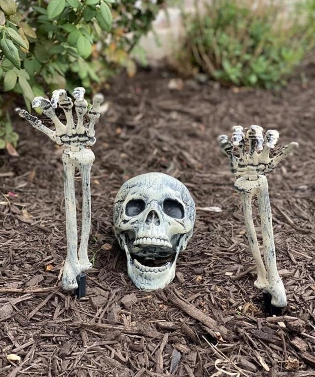 New, AISENO Realistic Skeleton Stakes Halloween