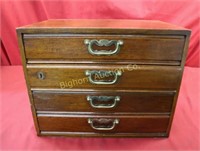 Small Vintage 4 Drawer Cabinet w/ Key