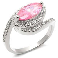 Marquise Cut 4.14ct Pink & White Topaz Ring