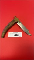 Brown Wood Single Blade Knife
