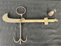 Vintage Brass Scale Burrow with Hook Weight