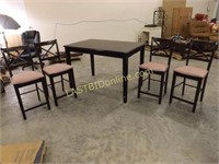 WOODEN HIGH TOP DINING TABLE & CHAIR SET