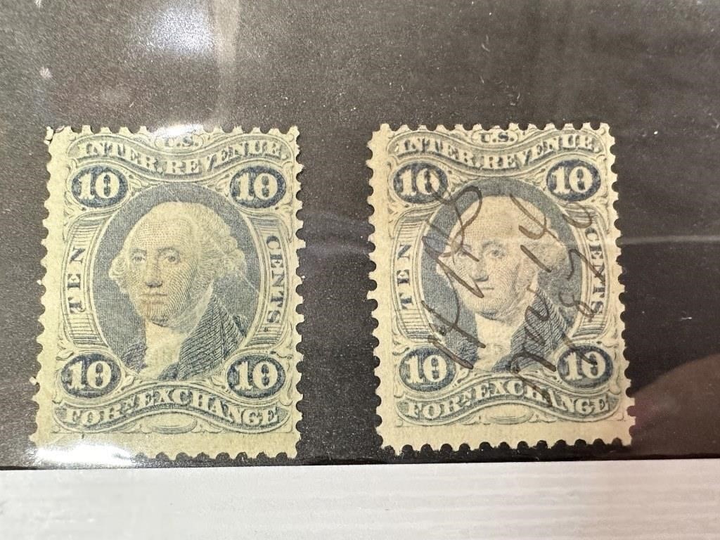 R35 FOREIGN EXCHANGE SET OF 2 1862 10C STAMPS