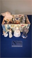 Misc. box lot of angel & nativity scene figurines