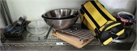 GROUP LOT- BAKING DISHES, SALAD BOWL, MISC