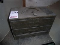 Small metal cabinet w/ assorted tools