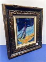 Framed Resin Art “Sailing Away “ by Local Artist