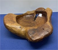 Teak Wooden Bowl Sculpture