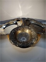 Silver Plated Serving Trays & Bowl