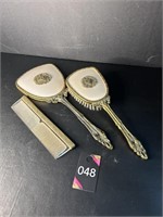 Vtg Dresser Comb & Brush Set