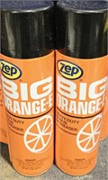 2 spray cans of Big Orange