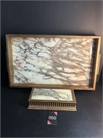 Marbled Dresser Tray & Matching Box