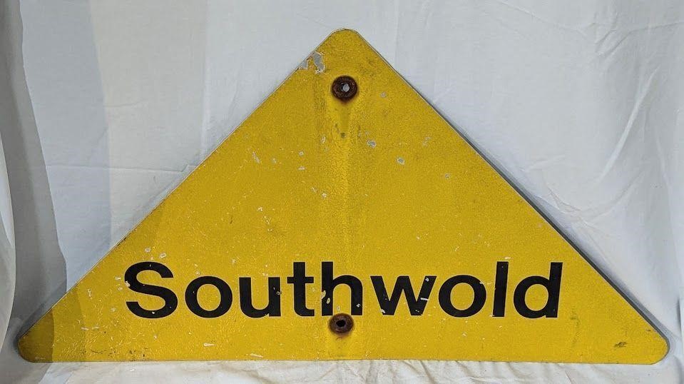 Yellow Triangle Southwold Sign