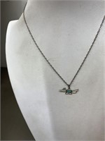 STERLING SILVER & TURQUOISE ROAD RUNNER PENDANT