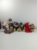 Collectible Patriotic Bear Plushies and Wood Sign