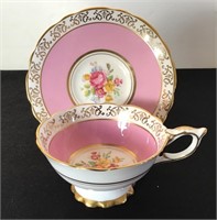 ROYAL STAFFORD TEAUP & SAUCER PINK FLORAL