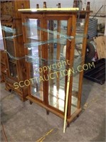 Solid pine mirrored back cirio cabinet, 4 glass