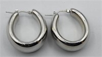 14k White Gold Milor Italy Pierced Earrings 9.9g