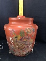 Orange flower cookie jar