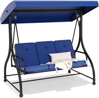 3-Seat Outdoor Patio Swing Chair - Navy Blue