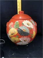 Orange flower cookie jar