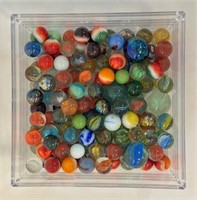 GREAT LOT OF VINTAGE BLOWN GLASS SWIRL MARBLES