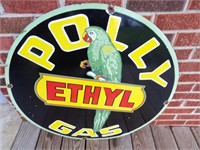 30" porcelain single-sided Ethyl Polly gas sign