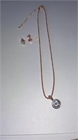 Rose Gold Necklace/Earring Set